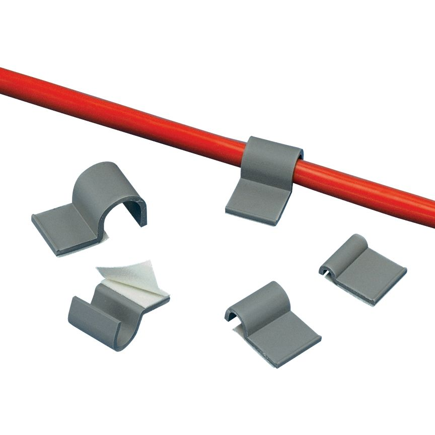Panduit-A1C12-A-C8 null Cable Management, Backed Cord Clip Polyvinyl Chloride Light Gray Adhesive 3mm