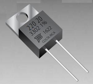 Bourns-PWR220T-20-1200F Résistance simple fixée par alésage Res Thick Film 120 Ohm 1% 20W ±100ppm/°C Epoxy TO-220 RDL Automotive AEC-Q200 Tube