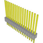 Conn Unshrouded Header HDR 17 POS 1.27mm Solder ST Top Entry Thru-Hole Tube