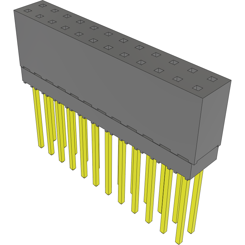 Samtec-ESQ-112-14-G-D Steckverbinderleisten und Leiterplattenbuchsen Conn Elevated Socket SKT 24 POS 2.54mm Solder ST Top Entry Thru-Hole Tube