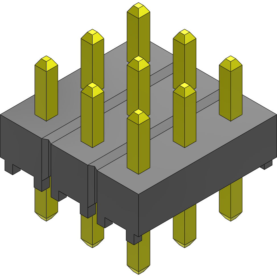 Samtec-TSW-103-06-T-T Connector Headers and PCB Receptacles Conn Unshrouded Header HDR 9 POS 2.54mm Solder ST Top Entry Thru-Hole Bulk