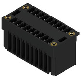 Weidmuller-1031560000 Steckverbinderleisten und Leiterplattenbuchsen Connector, male header, Flange, THT/ THR solder connection, 3.81 mm, Number of poles 18, 180Deg, Solder pin length (l) 3.2 mm, tinned, black, Box