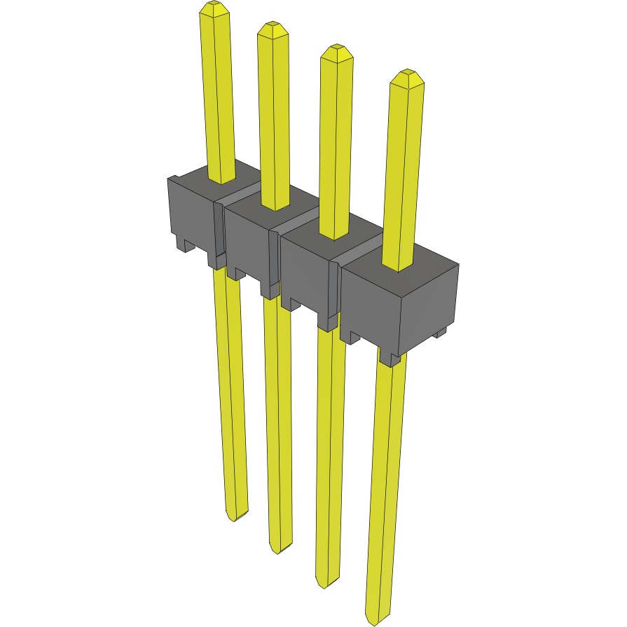 Samtec-TSW-104-10-L-S Piastre connettori e prese PCB Conn Unshrouded Header HDR 4 POS 2.54mm Solder ST Top Entry Thru-Hole Bulk