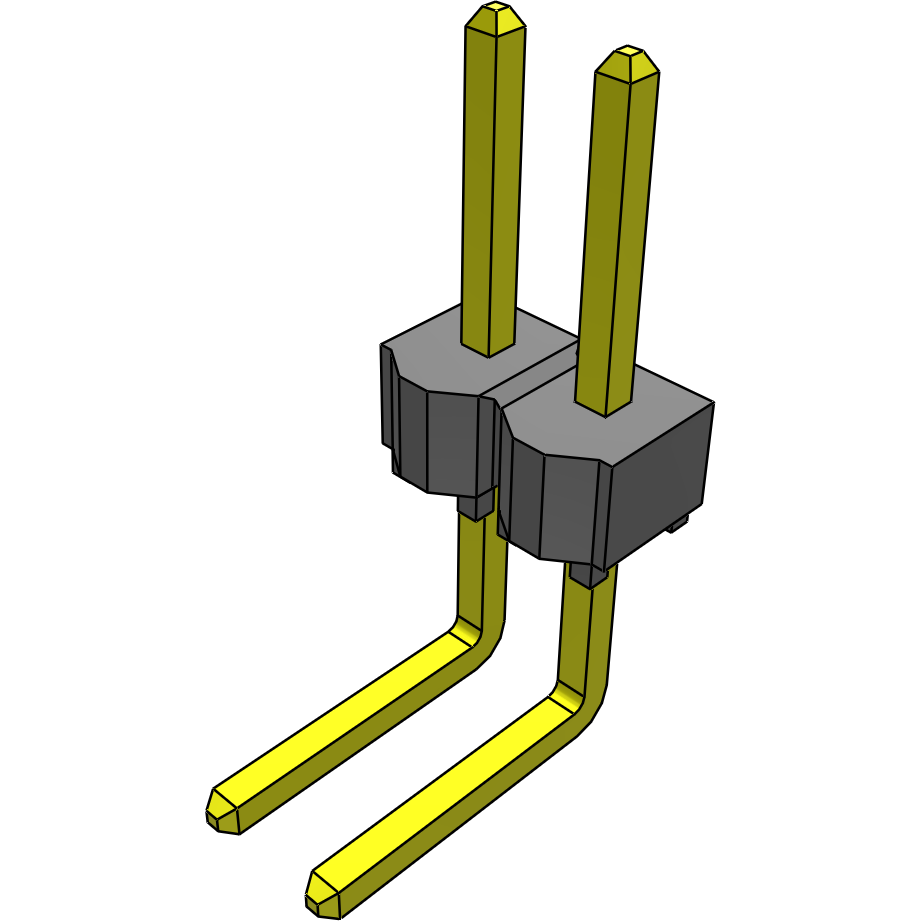 Samtec-TSW-102-09-G-S-RE Steckverbinderleisten und Leiterplattenbuchsen Conn Unshrouded Header HDR 2 POS 2.54mm Solder RA Side Entry Thru-Hole Bulk