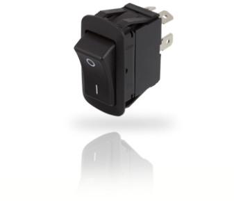 ZF Electronics-KGC2CNB1BBN Wippschalter Switch Rocker ON OFF ON SPDT Quick Connect Curved Rocker 21A 250VAC 14VDC 100000Cycles