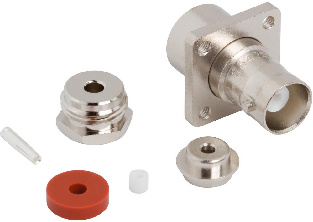 Amphenol RF-000-86425 RF-Steckverbinder Conn BNC 0Hz to 4GHz 50Ohm Clamp ST Flange Mount RCP Silver/Gold