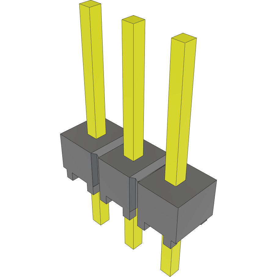 Samtec-MTSW-103-24-G-S-255 Piastre connettori e prese PCB Conn Unshrouded Header HDR 3 POS 2.54mm Solder ST Top Entry Thru-Hole Bulk