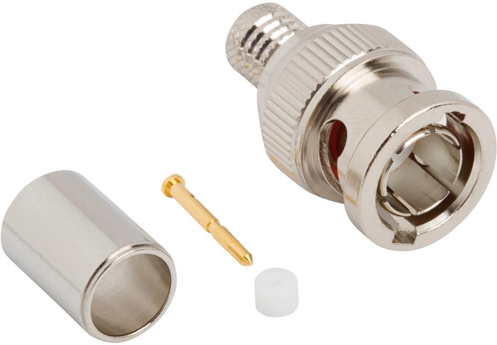 Amphenol RF-031-70548-12G RF-Steckverbinder Conn BNC 0Hz to 12GHz 75Ohm Crimp ST Cable Mount PL Gold Bag