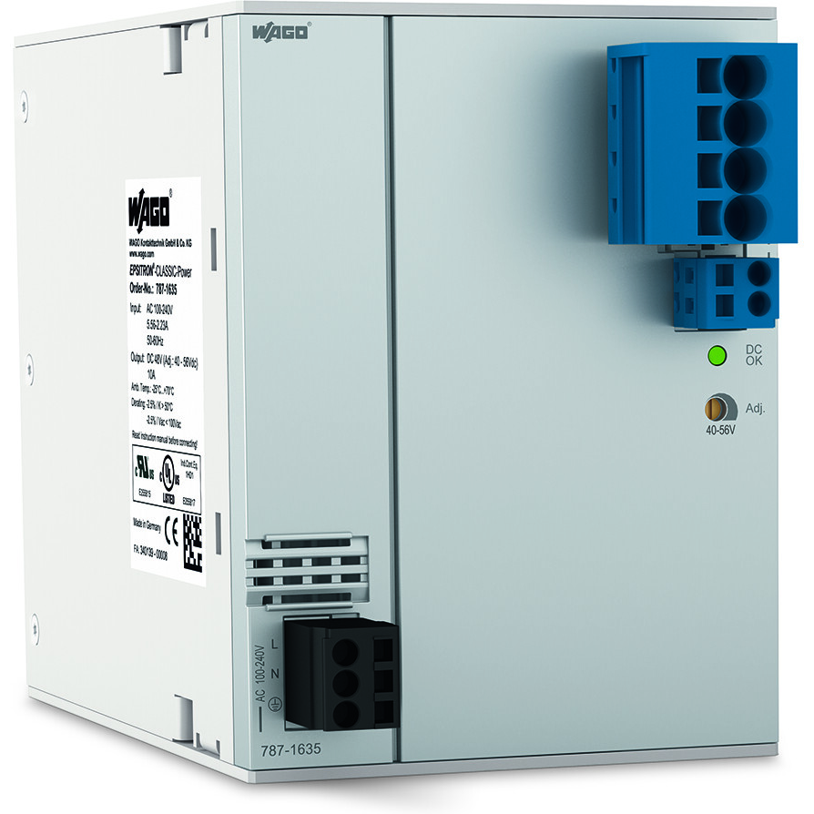 WAGO-787-1635 AC-DC-Spannungsversorgung AC/DC Power Supply Single-OUT 48V 10A 480W Box