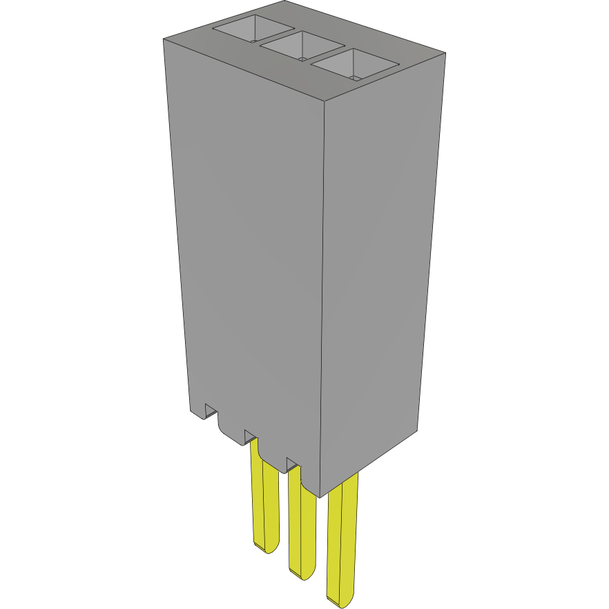 Samtec-SMS-103-02-T-S Connector Headers and PCB Receptacles Conn Socket Strip SKT 3 POS 1.27mm Solder ST Thru-Hole Bulk