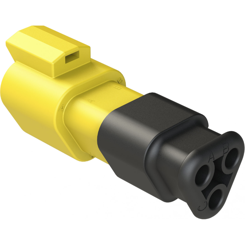 Amphenol-AT04-3P-SR01YEL Connector Discrete Wire Housing Conn Housing RCP 3 POS Crimp ST Cable Mount Yellow