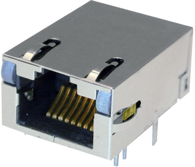 TRP Connector-2250074-1 Telecomunicaciones y teléfono del conector Conn RJ-45 F 8 POS 1.27mm Solder RA Thru-Hole 8 Terminal 1 Port