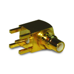 Conn SMC 0Hz to 10GHz 50Ohm Solder RA Thru-Hole RCP Gold