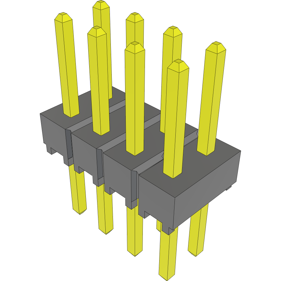 Samtec-TSW-104-08-T-D Steckverbinderleisten und Leiterplattenbuchsen Conn Unshrouded Header HDR 8 POS 2.54mm Solder ST Top Entry Thru-Hole