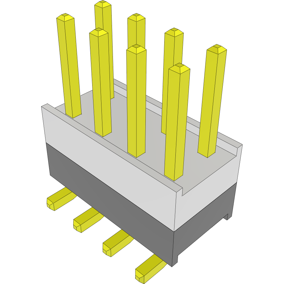 Samtec-HW-04-08-G-D-250-SM 连接器插头及 PCB 插座 Conn Board Stacker HDR 8 POS 2.54mm Solder ST Top Entry SMD Bulk