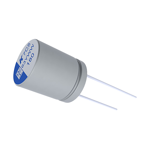 KEMET Corporation-A7C5MN826M1JEAS030 Aluminium-Polymer-Kondensator Cap Aluminum Polymer Hybrid 82uF 63VDC 20%( 10 X 9.5mm) Radial 5mm 0.03 Ohm 3.1A 1000h 150°C Automotive AEC-Q200