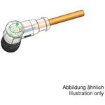 Female Connector M12X1 Angled, Brass, Nickel, Gold Plated