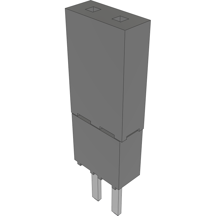 Samtec-ESW-102-48-L-S Cabezales del conector y receptáculos PCB Conn Elevated Socket SKT 2 POS 2.54mm Solder ST Thru-Hole Bulk