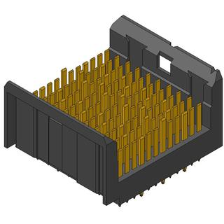 Amphenol Communications Solutions-10117992-101LF Blackplane del conector AirMax VSe®, Backplane Connectors, 4-Pair, 120 -position, 2mm pitch, 10 column, Vertical Header, small press-fit, 2 side plating, with cover