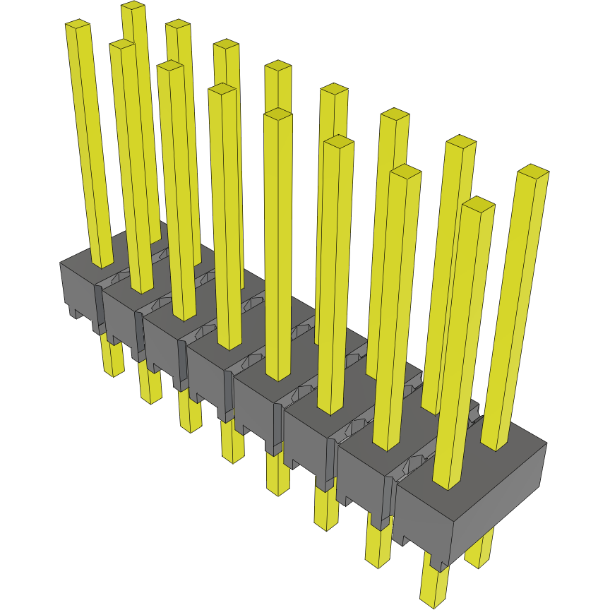 Samtec-HMTSW-108-22-S-D-405 Connector Headers and PCB Receptacles Conn Unshrouded Header HDR 16 POS 2.54mm Solder ST Top Entry Thru-Hole Bulk