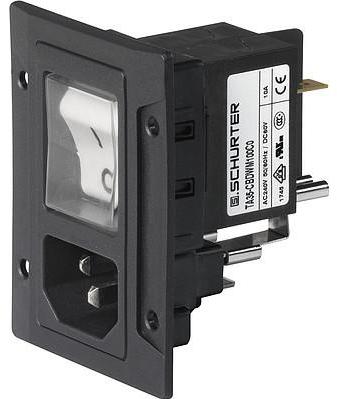 SCHURTER-3-109-713 Moduli di ingresso potenza IEC Appliance Inlet C14 or C18 with Circuit Breaker TA35 2-pole