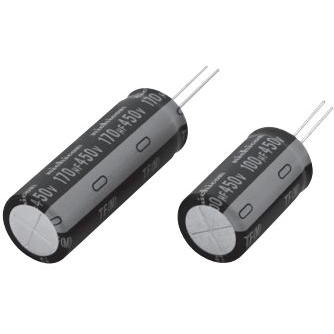 Nichicon-UTF2W121MND 铝电容器 Cap Aluminum Lytic 120uF 450V 20% (18 X 36mm) Radial 7.5mm 1.36A 5000h 105°C Automotive AEC-Q200