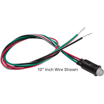 Bivar-PM53-BCW6.0 Panel Mount Indicators Standard Panel Mount Indicators, 3 Leaded, 5mm Bi-Color Red/Green LED w/ White Diffused Lens, 6 in. Wire