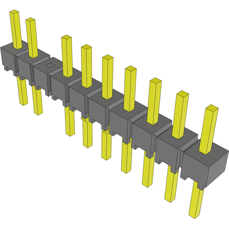 Samtec-MTSW-110-07-L-S-155-LL-008 Connector Headers and PCB Receptacles Conn Unshrouded Header HDR 10 POS 2.54mm Solder ST Top Entry Thru-Hole Bulk