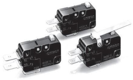Omron-D3V-11G-1C23 Schnappschalter Switch Snap Action N.O./N.C. SPDT Pin Plunger Quick Connect 11A 250VAC 250VDC 372.85VA 0.49N Screw Mount