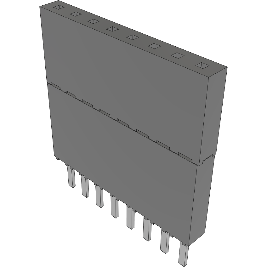 Samtec-ESW-108-44-T-S Connector Headers and PCB Receptacles Conn Elevated Socket SKT 8 POS 2.54mm Solder ST Top Entry Thru-Hole Tube
