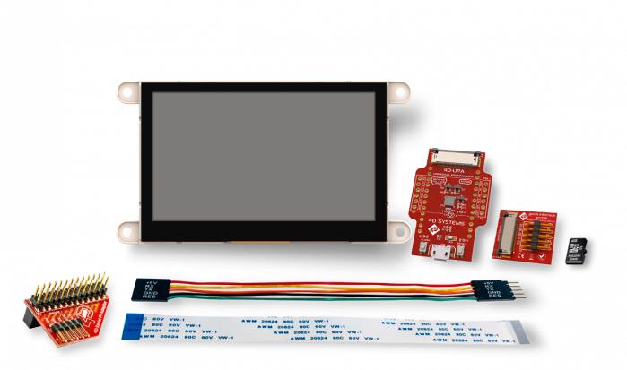 4D Systems-SK-GEN4-43DCT-PI Entwicklungssätze und Werkzeuge gen4-43DCT-PI TFT Module Starter Kit