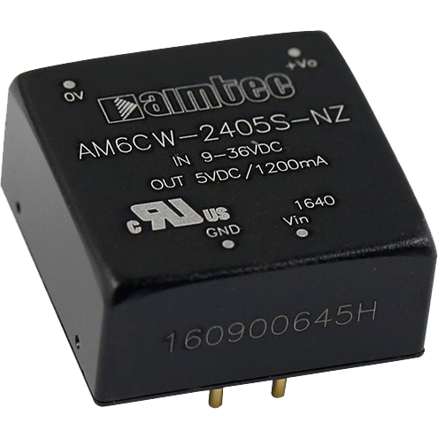 Aimtec-AM6CW-2424D-NZ 直流-直流转换器和开关式调节器模块 Module DC-DC 24VIN 2-OUT 24V/-24V -0.125A/0.125A 6W 5-Pin