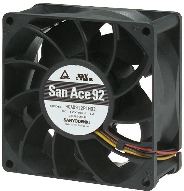 SANYO DENKI-9GA0912P1H031 Gebläse und Lüfter DC Fan Axial Ball Bearing 12V 10.2V to 13.8V 141CFM 63dB 92 X 92 X 38mm