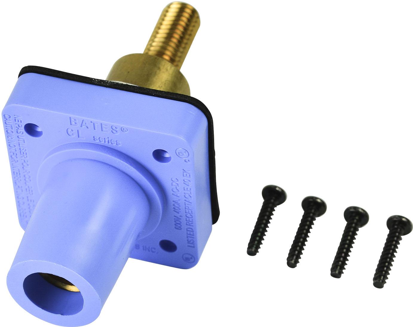 Marinco-CL40FRSBML-D Steckverbinder CL Series Panel Mounts (400A / 600V) Threaded Stud Female - Blue (D) Extended Shoulder