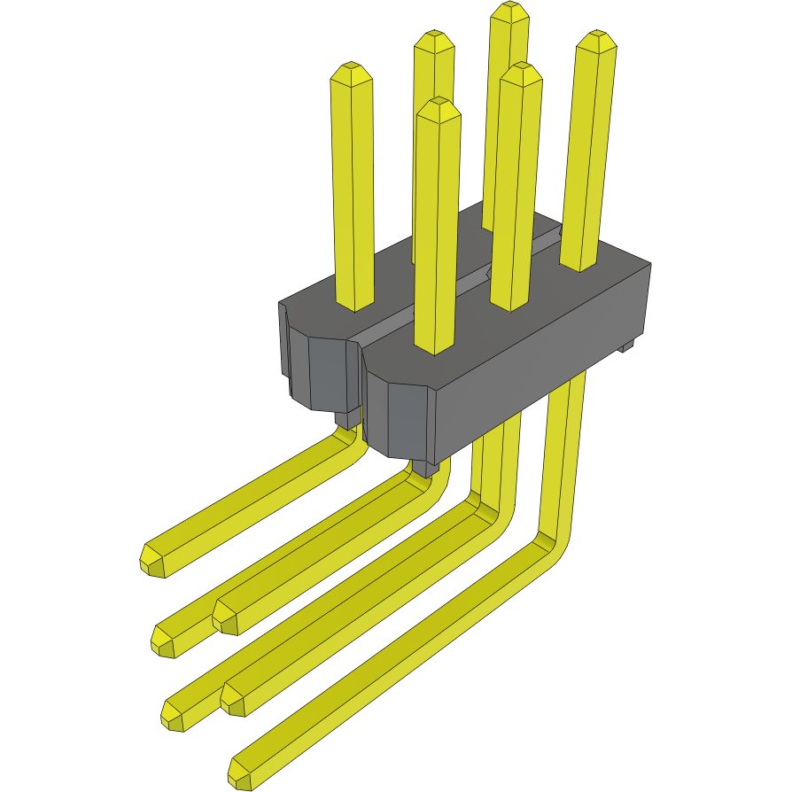 Samtec-TSW-102-22-S-T-RA Connector Headers and PCB Receptacles Conn Unshrouded Header HDR 6 POS 2.54mm Solder RA Side Entry Thru-Hole Bulk