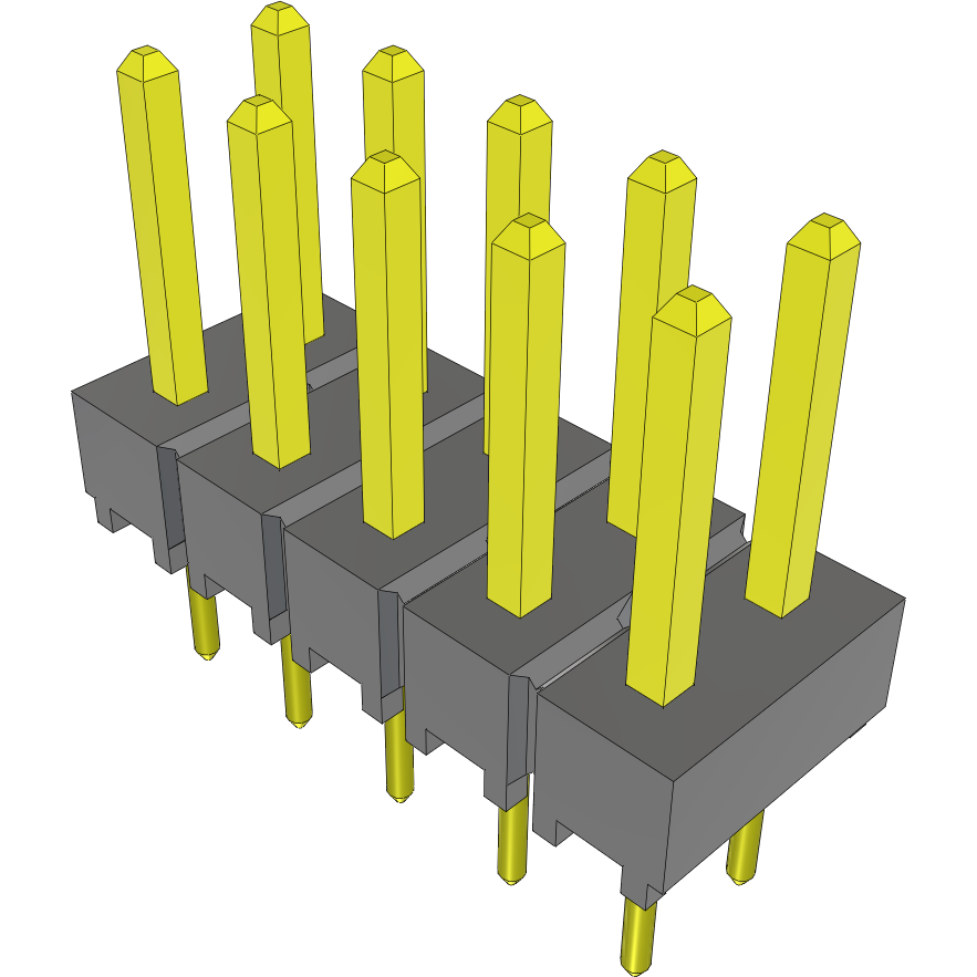 Samtec-TSW-105-26-L-D Connector Headers and PCB Receptacles Conn Unshrouded Header HDR 10 POS 2.54mm Solder ST Top Entry Thru-Hole Bulk