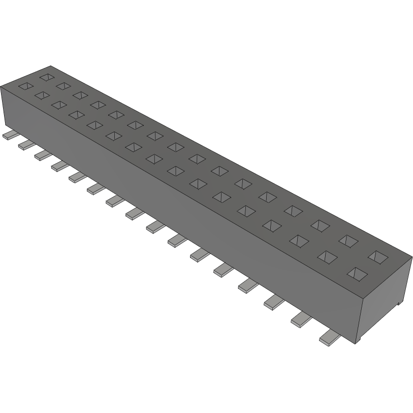 Samtec-CLP-116-02-S-D Connector Headers and PCB Receptacles Conn Socket Strip SKT 32 POS 1.27mm Solder ST Top Entry SMD TIGER CLAW™ Tube