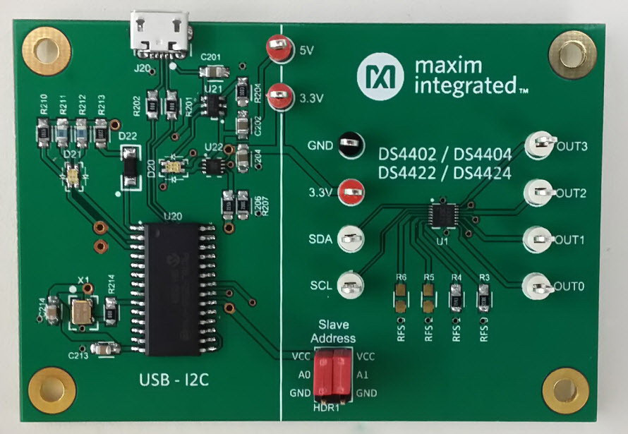 Analog Devices-DS4424EVKIT# Placas y kits de desarrollo de conversión de datos DS4422/DS4424 DAC Evaluation Kit Graphical User Interface IDE