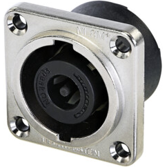 Neutrik Group-NL8MPRXX Connector Audio and Video 8 pole male chassis connector, metal square G-size housing, countersunk thru holes, 3/16 flat tabs