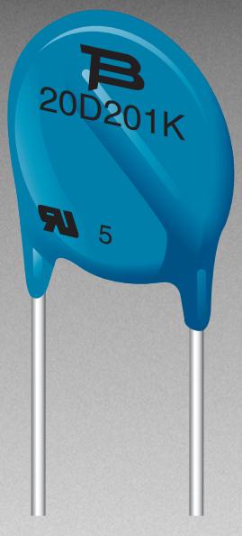 Bourns-MOV-20D241KKTR 压敏变阻器 Var MOV 150VAC/200VDC 6500A 240V Thru-Hole Radial