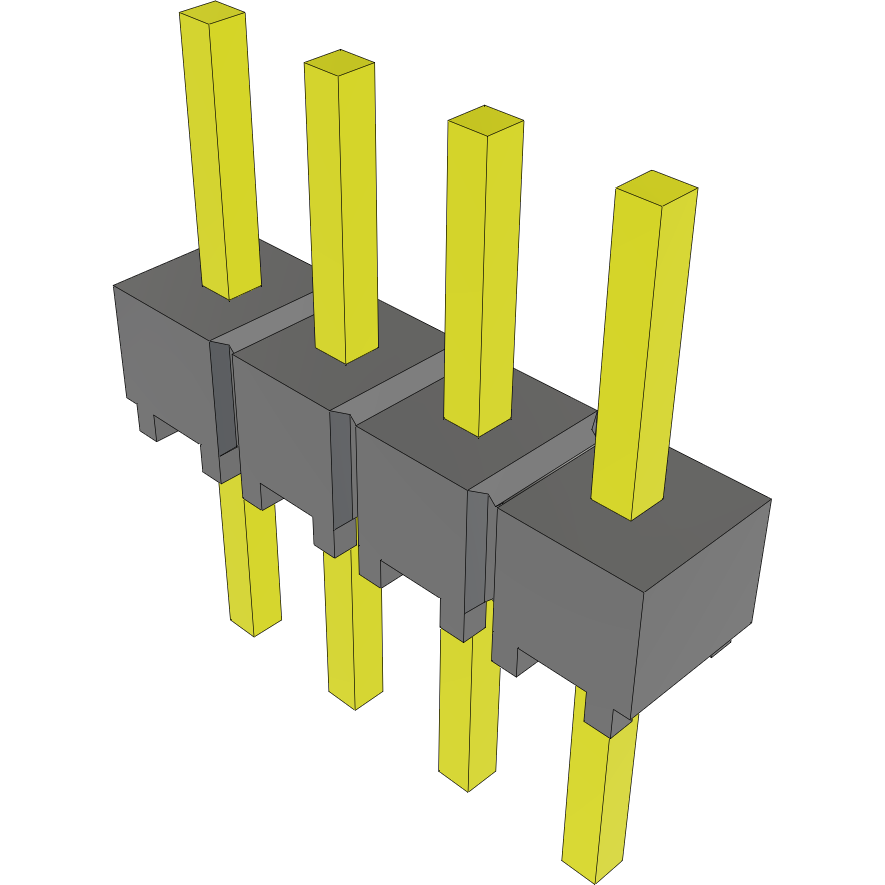 Samtec-MTSW-104-07-L-S-167 Embases de raccordement et réceptacles PCB Conn Unshrouded Header HDR 4 POS 2.54mm Solder ST Top Entry Thru-Hole Bulk