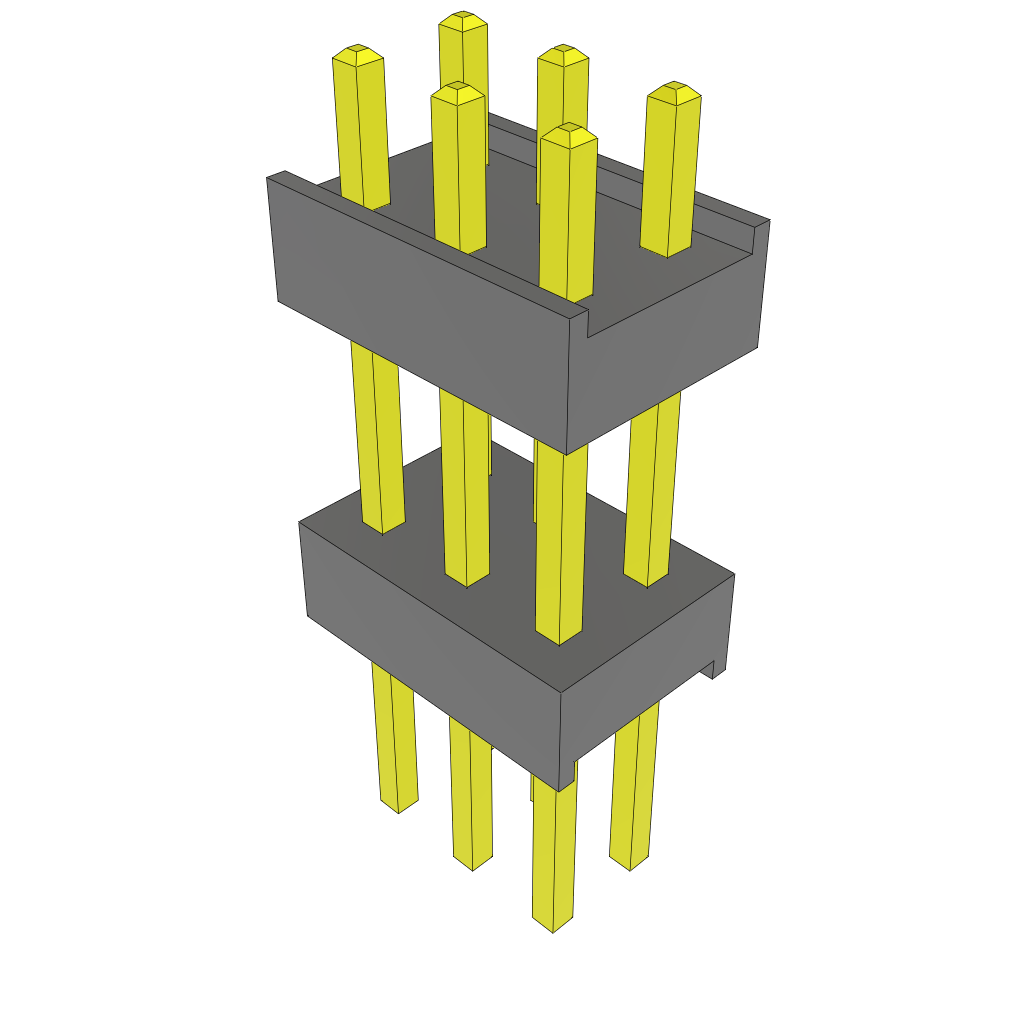 Samtec-ZW-03-09-L-D-405-230 Connector Headers and PCB Receptacles Conn Board Stacker HDR 6 POS 2.54mm Solder ST Top Entry Thru-Hole Bulk