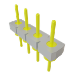 Conn Unshrouded Header HDR 4 POS 2.54mm Solder ST Top Entry Thru-Hole Tube