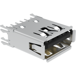 Amphenol Communications Solutions-GSB3121372CHR Connector USB Conn USB 3.0 Type A RCP 9 POS 0.5mm/1mm Solder ST Thru-Hole 9 Terminal 1 Port Tray