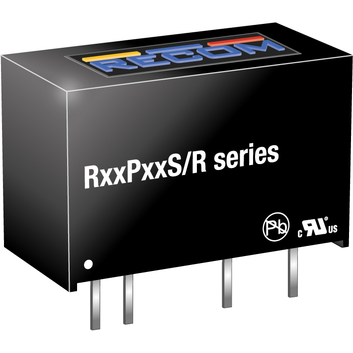 RECOM Power-R05P05S/P/R8 Convertisseur CC en CC et module de régulateur de commutation Module DC-DC 5VIN 1-OUT 5V 0.2A 1W 4-Pin SIP Module Tube