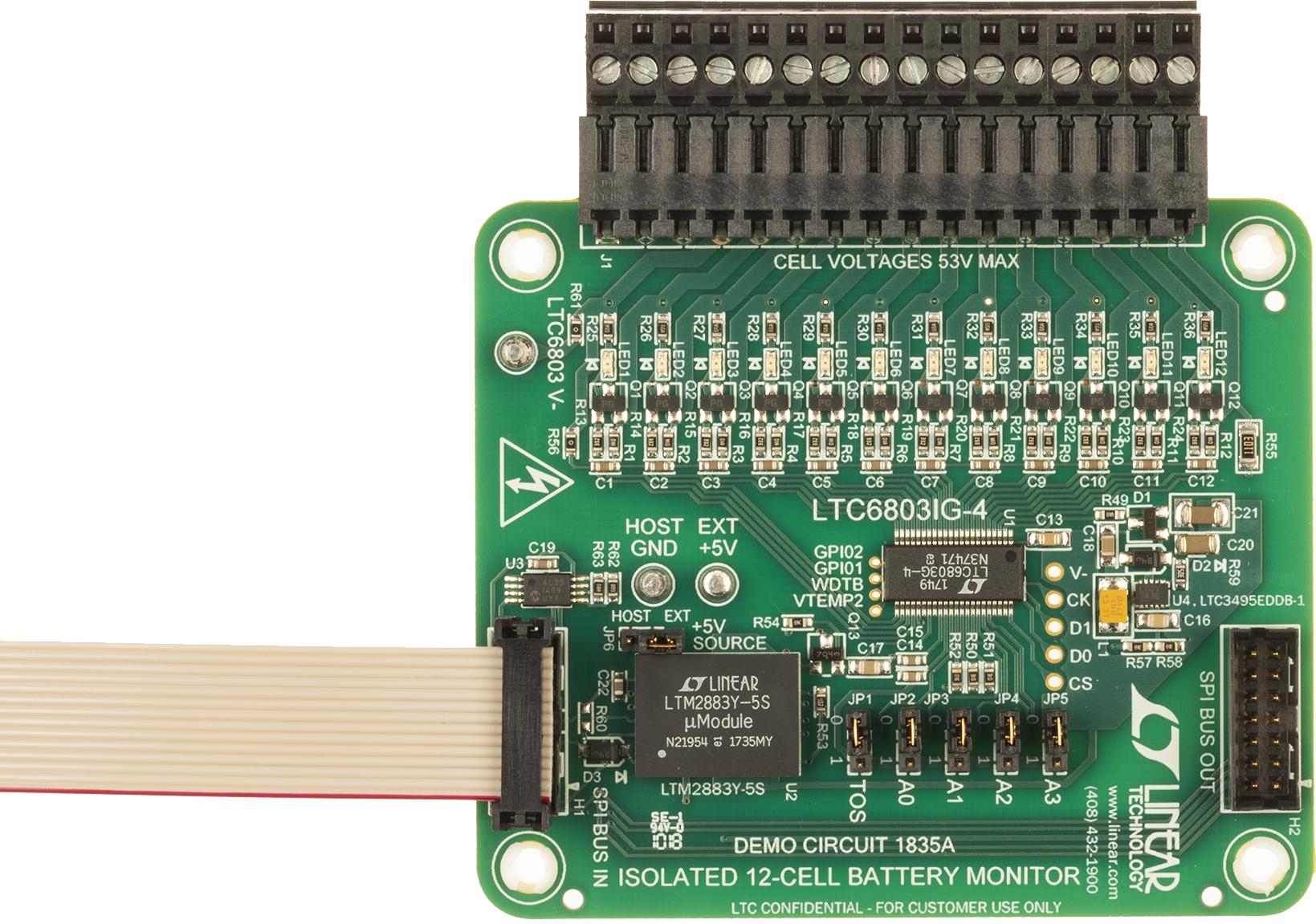 Analog Devices-DC1835A Energiemanagement, Entwicklungsplatinen und -kits LTC6803-4 Battery Monitor Evaluation circuit