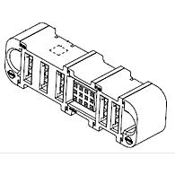 Molex-0465621079 电源连接器 2.54mm, 5.50mm, 7.50mm Pitch EXTreme Ten60Power Vertical Receptacle Assembly with Guide Receivers, 12 Signal Circuits, 5 Power Circuits