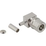 Conn QMA 0Hz to 6GHz 50Ohm Crimp RA Cable Mount PL Gold