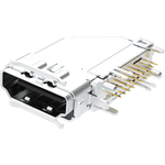 Amphenol Communications Solutions-G45A190726HR Steckverbinder für Audio und Video HDMI Connector System - G45 Series, Input Output Connectors, Receptacle, Type A, Upright, 0.75mm Pitch, 19 Position, Dip Forklock and Through Hole for Shell Peg, Nickel