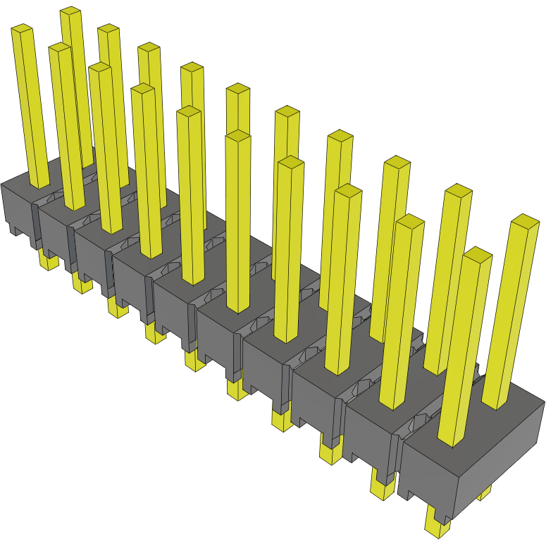 Samtec-MTSW-110-24-L-D-300 Connector Headers and PCB Receptacles Conn Unshrouded Header HDR 20 POS 2.54mm Solder ST Top Entry Thru-Hole Bulk